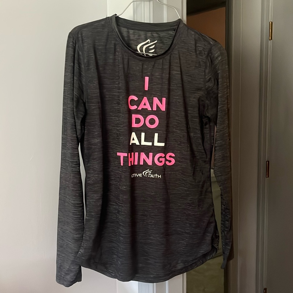 Active Faith In Jesus Name I Play I Can Do All Things Through Christ shirt small